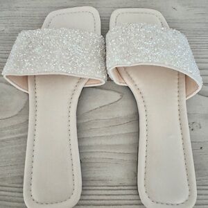Elegant Cream Slide Sandals